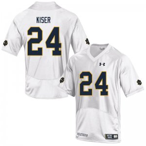 Notre Dame Fighting Irish Men's Jack Kiser #24 White Under Armour Authentic Stitched College NCAA Football Jersey FFJ3299IS